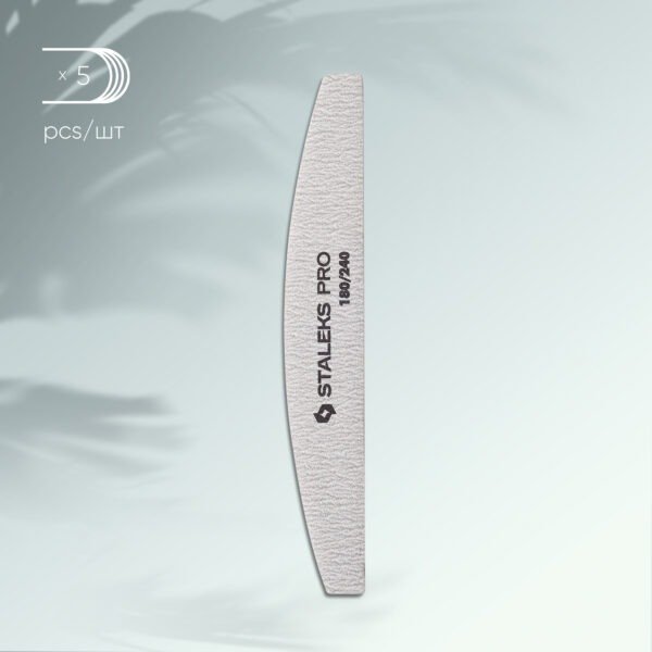 Mineral nail file STALEKS PRO 180/240 grit (crescent)