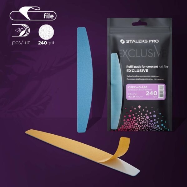 Disposable files for crescent nail file (soft base) Staleks Pro Exclusive 40, 240 grit (30 pcs)